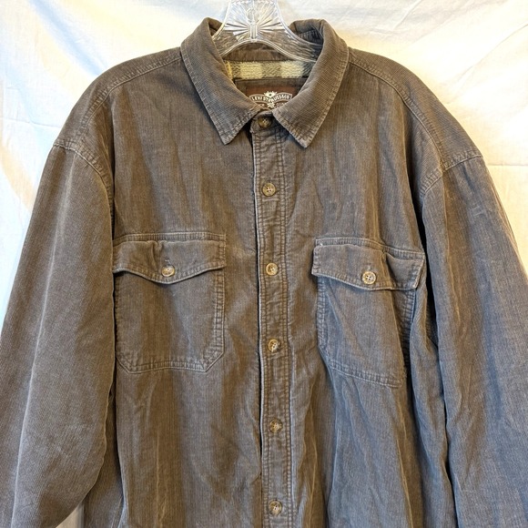 Levi Strauss Co Shirt Jacket Men Large Brown Corduroy Fleece Lined Shacket Coat - Picture 3 of 13